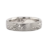 Palladium Comfort Fit Mokume Gane Maple Patterned Band