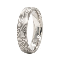 Palladium Comfort Fit Mokume Gane Maple Patterned Band
