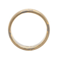 18K Yellow Gold and Palladium Maple Pattern Wedding Band
