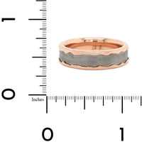 14K Rose Gold Comfort Fit Meteorite Center Band