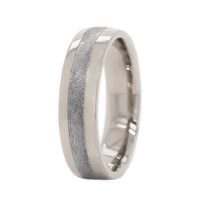 18K White Gold Meteorite Canopus Rounded Band