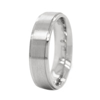 Platinum Flat Profile Matte and Narrow Polished Band