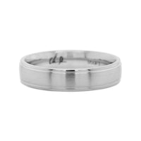 Platinum Rounded Profile Matte and Narrow Polished Band