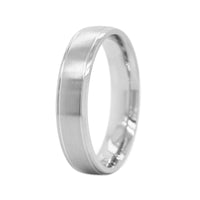 Platinum Rounded Profile Matte and Narrow Polished Band