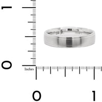 Platinum Rounded Profile Matte and Narrow Polished Band