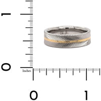 Palladium and 18K Yellow Gold Rose Engine and Parth Comfort Fit Band