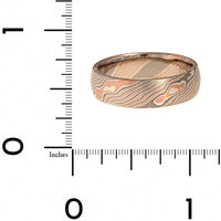 14K Rose Gold and Palladium Birch Pattern Mokume Gane Ring