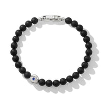 Spiritual Beads Evil Eye Bracelet in Sterling Silver with Black Onyx and Sapphire
