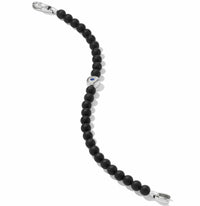 Spiritual Beads Evil Eye Bracelet in Sterling Silver with Black Onyx and Sapphire