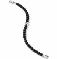 Spiritual Beads Evil Eye Bracelet in Sterling Silver with Black Onyx and Sapphire