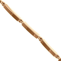 18K Rose Gold Solid Bar Link Bracelet