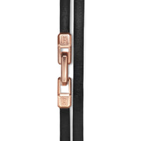 Streamline® Double Wrap Bracelet Black Leather with 18K Rose Gold, 5.2mm
