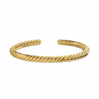 Cable Cuff Bracelet 18K Yellow Gold, 6mm