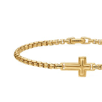 Cross Station Bracelet 18K Yellow Gold, 3.4mm