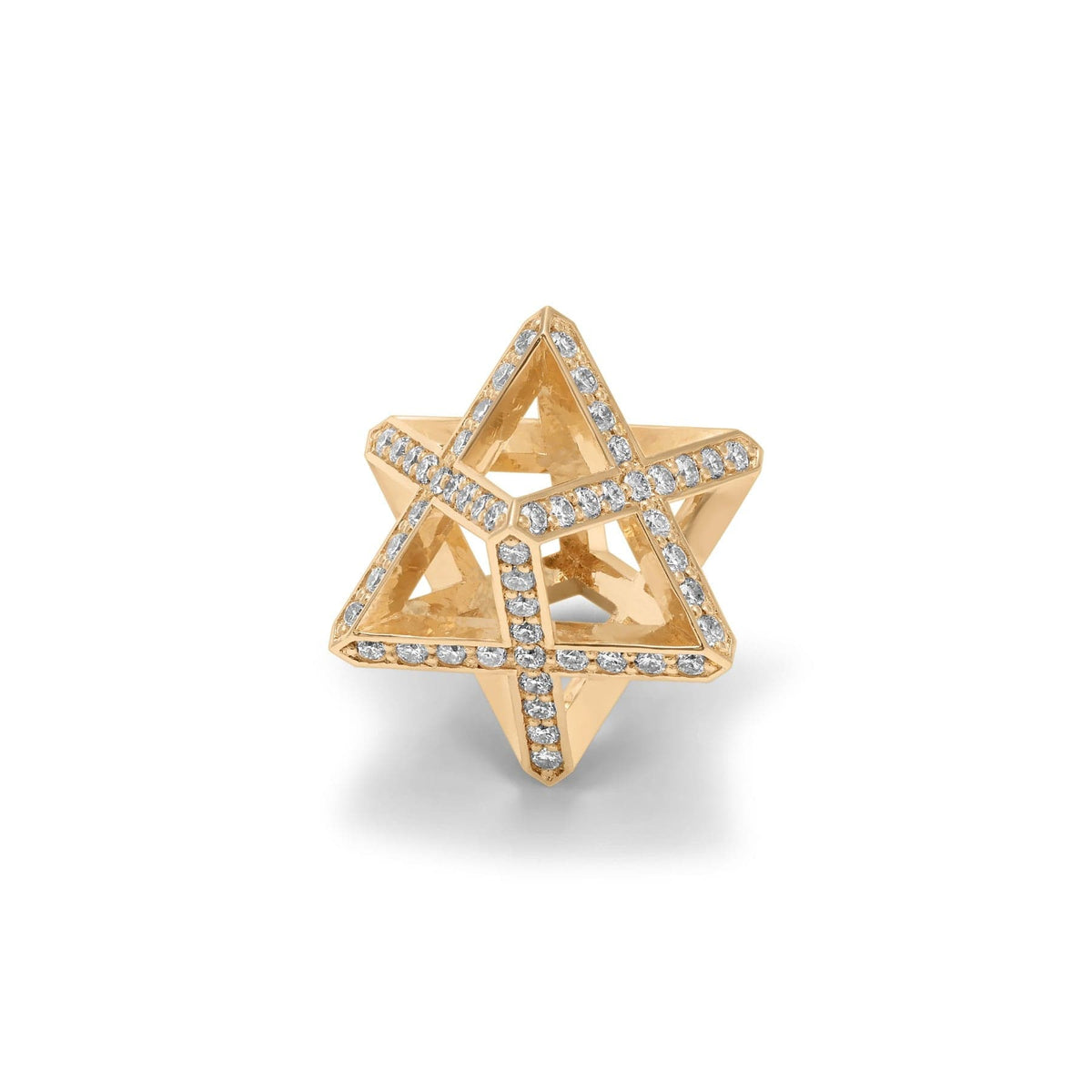 Maor 18K Yellow Gold Celestial Merkabah Pave Diamond Pendant Necklace