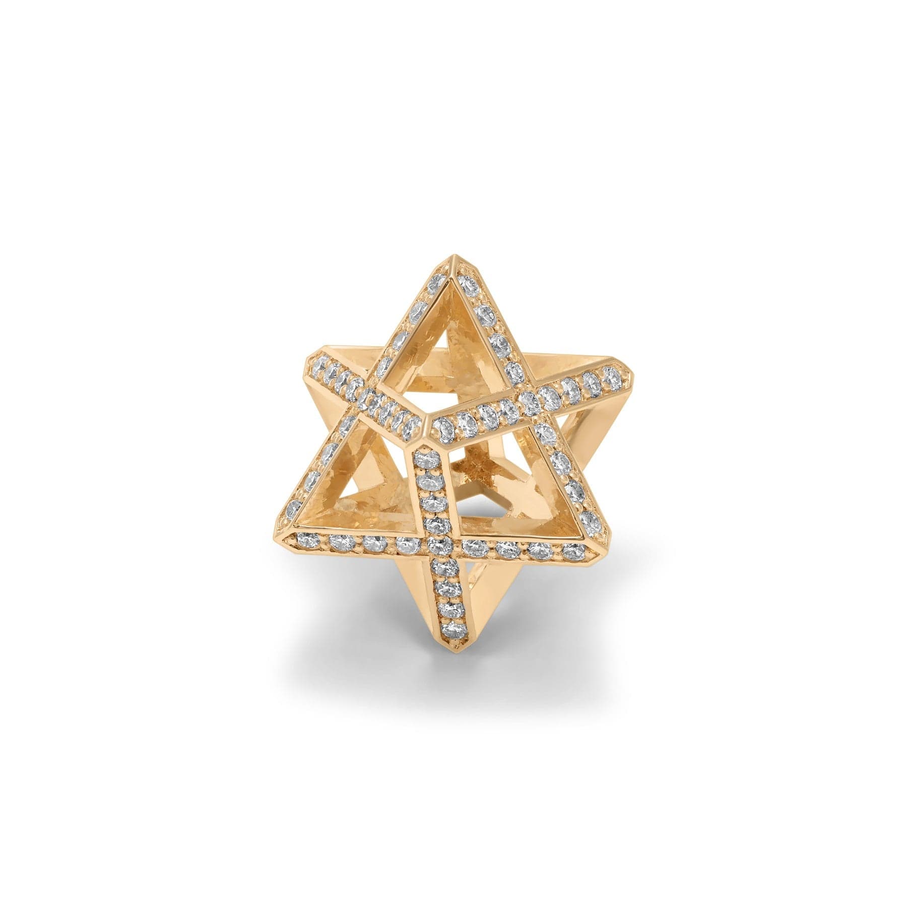 Maor 18K Yellow Gold Celestial Merkabah Pave Diamond Pendant Necklace