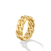 Curb Chain Band Ring in 18K Yellow Gold, 8mm