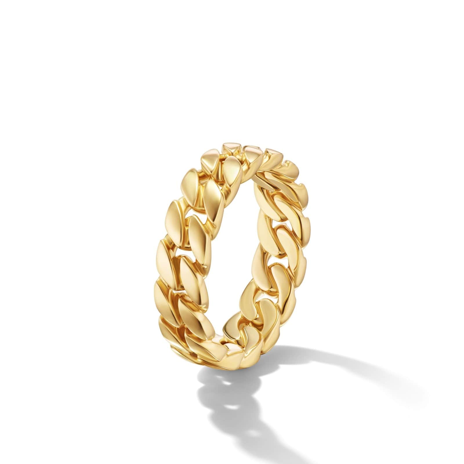 Curb Chain Band Ring in 18K Yellow Gold, 6mm