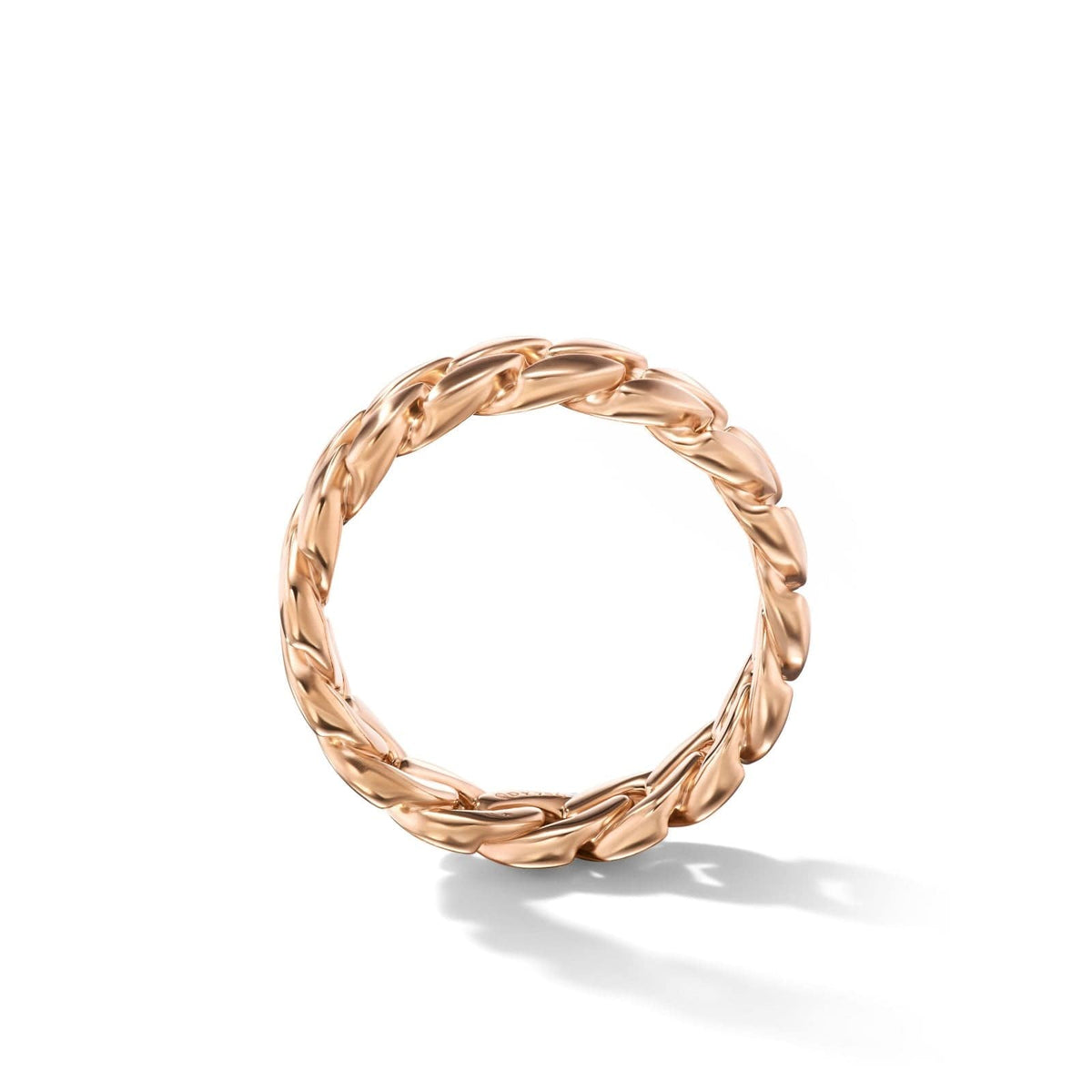Curb Chain Band Ring in 18K Rose Gold, 6mm