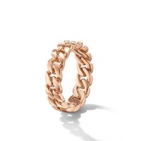 Curb Chain Band Ring in 18K Rose Gold, 6mm
