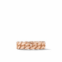 Curb Chain Band Ring in 18K Rose Gold, 6mm