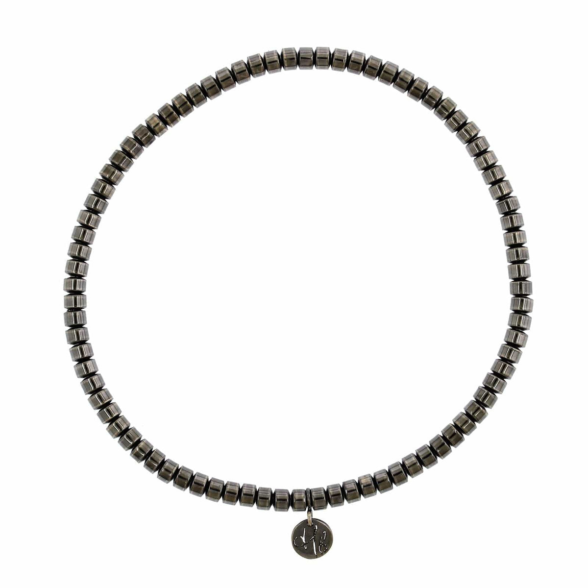 Hulchi Belluni 18K White Gold Blackened Bead Stretch Bracelet