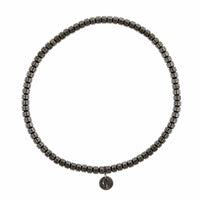 Hulchi Belluni 18K White Gold Blackened Bead Stretch Bracelet