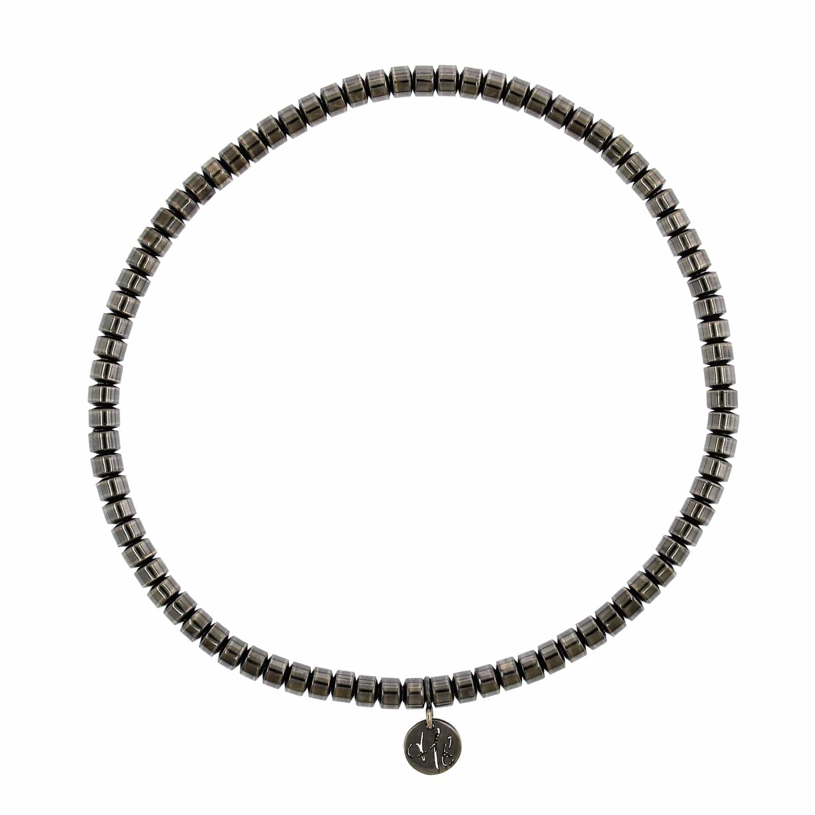 Hulchi Belluni 18K White Gold Blackened Bead Stretch Bracelet