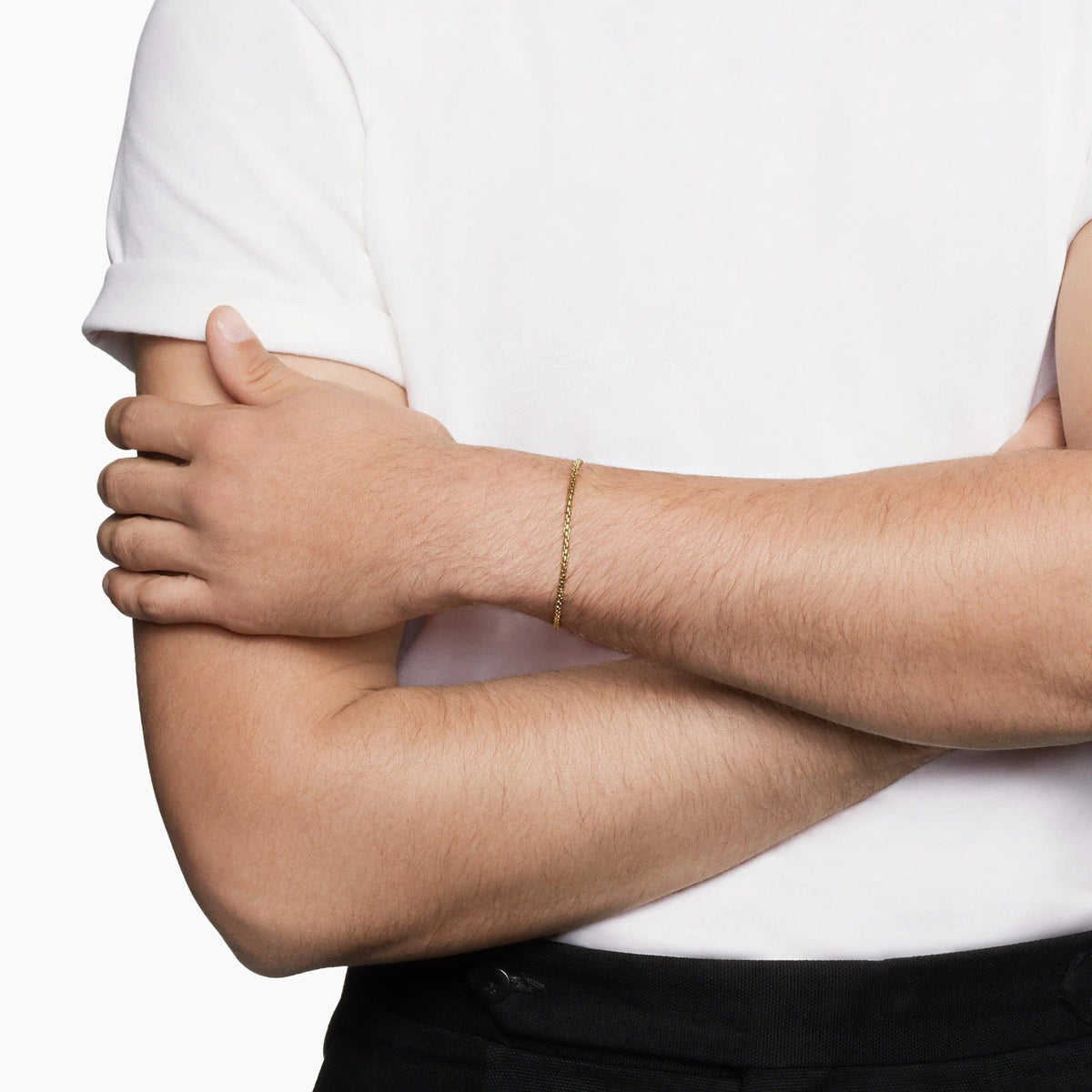Box Chain Bracelet 18K Yellow Gold, 2.7mm