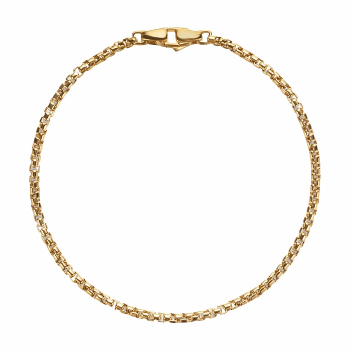 Box Chain Bracelet 18K Yellow Gold, 2.7mm