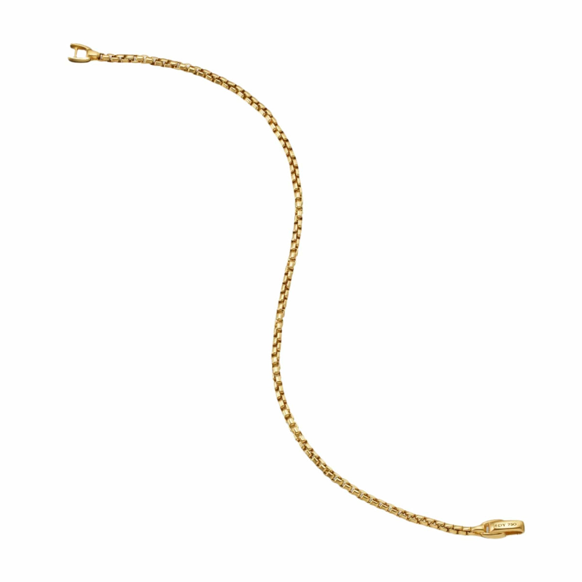 Box Chain Bracelet 18K Yellow Gold, 2.7mm
