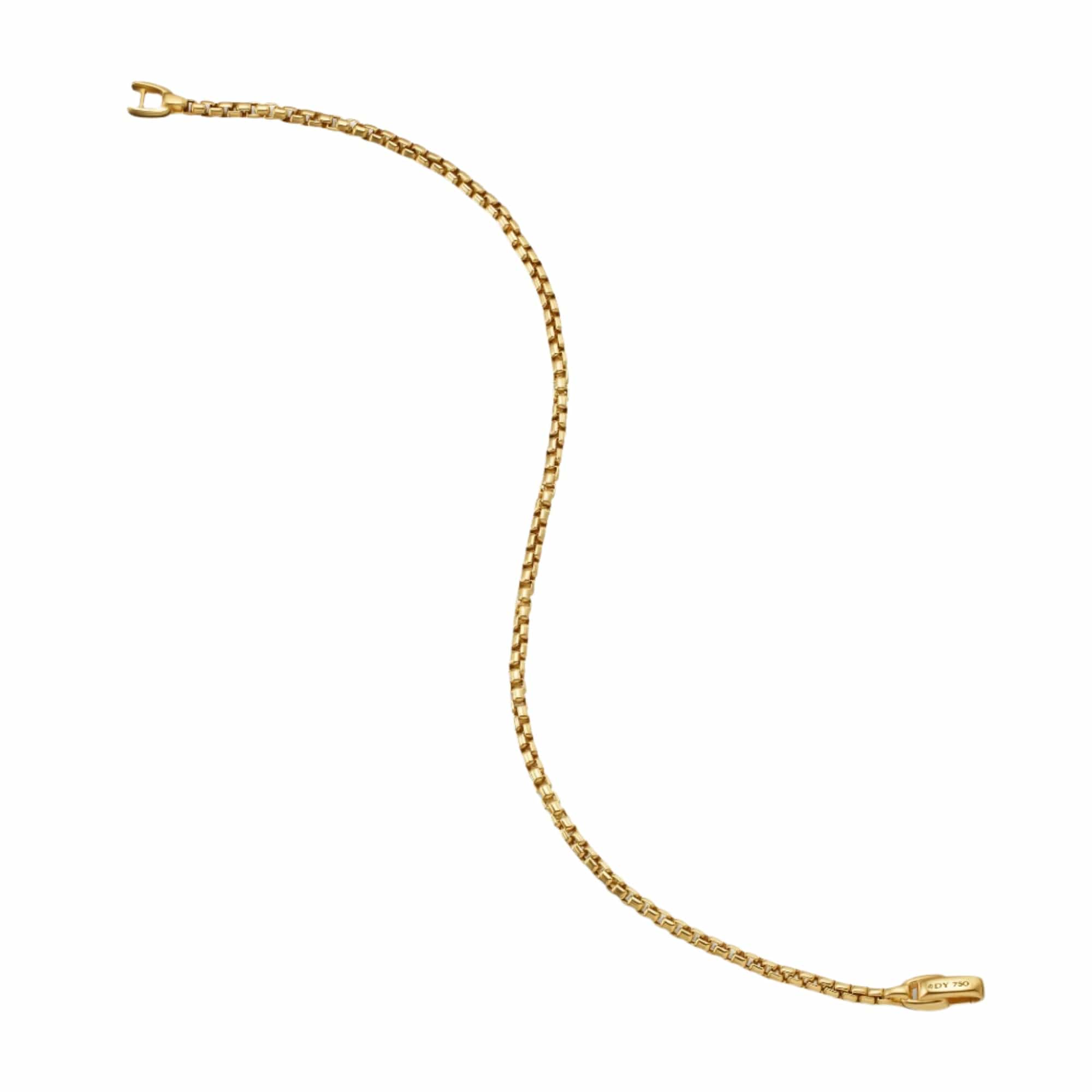 Box Chain Bracelet 18K Yellow Gold, 2.7mm