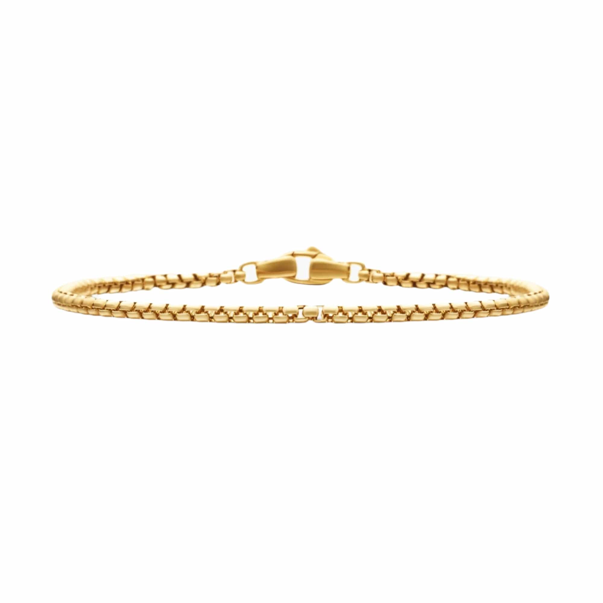 Box Chain Bracelet 18K Yellow Gold, 2.7mm
