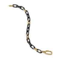 DY Madison® Chain Bracelet Black Titanium with 18K Yellow Gold, 8.5mm