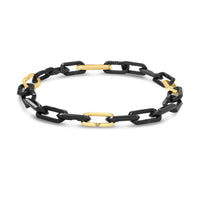Roberto Coin 18K Yellow Gold Square Link Black Ceramic Chain Bracelet