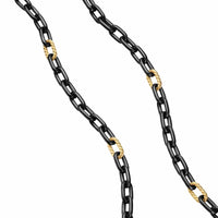 DY Madison® Chain Necklace Black Titanium with 18K Yellow Gold, 6mm
