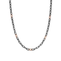 DY Madison® Chain Necklace Grey Titanium with 18K Rose Gold, 6mm