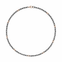 DY Madison® Chain Necklace Grey Titanium with 18K Rose Gold, 6mm