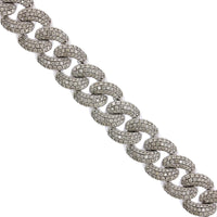14K White Gold Cuban Diamond Bracelet