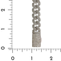 14K White Gold Cuban Diamond Bracelet