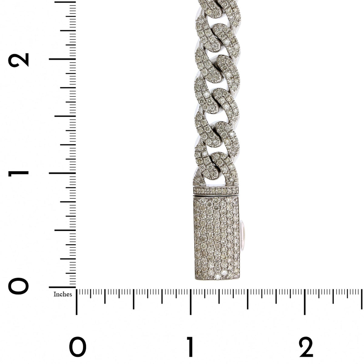 14K White Gold Cuban Diamond Bracelet