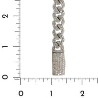14K White Gold Cuban Diamond Bracelet