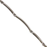 18K White Gold Solid Bar Link Bracelet