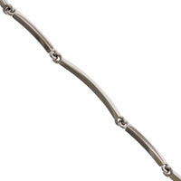 18K White Gold Solid Bar Link Bracelet