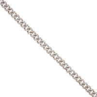 14K White Gold Diamond Cuban Link Bracelet