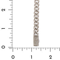 14K White Gold Diamond Cuban Link Bracelet