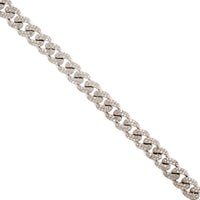 14K White Gold Diamond Cuban Link Bracelet