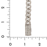 14K White Gold Diamond Cuban Link Bracelet
