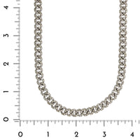 14K White Gold Pavé Diamond Cuban Chain