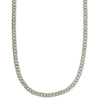 14K White Gold Pave Diamond Cuban Chain